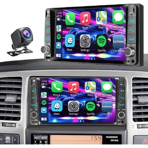 Car Radio for Toyota 4Runner 2003-2009, Tundra 2003-2006, Sequoia 2003-2007，Highlander 2001-2007，RAV4 2001-2008,FJ Cruiser 2003-2010 7" IPS Touchscreen Carplay Android Auto, AM/FM BT Backup Camera in Kuwait
