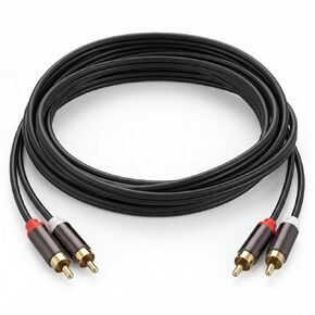 10Ft RCA‑Connector Cables 2RCA‑Connector Male to 2RCA‑Connector Male Cable Stereo Audio Cables for Car Audio Video Home Theater HDTV Gaming Consoles in Kuwait