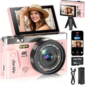 Digital Camera 1080P,Autofocus 48MP Video Selfie Camera(32GB Card) in Kuwait