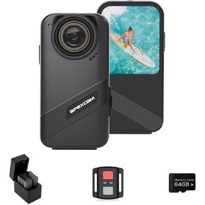 Apexcam K20 Action Camera 4K EIS Sports Camera 66FT Body Waterproof Camera Underwater Mini Action Cam, Touch Screen Helmet Camcorder WiFi with 64GB Card, 8XZoom, 2X1350mAh Batteries, Mount Kits in Kuwait