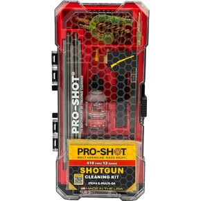Pro-Shot Multi-Gauge Shotgun Cleaning Kit – Cleans 12, 20, 28 & .410 Gauge Shotguns | Premium Stainless Rods, Bore Brushes, Brass Jags, Flannel Patches, CLP & Grease – Made in USA in Kuwait