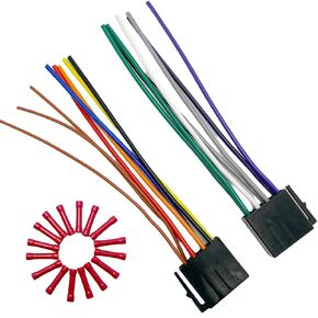 8+8Pin Universa ISO Car Radio Wiring Harness, Android Car Stereo Harness Adapter Radio Power Speakers Wiring Adapter ISO Radio Harness Adapter Replacement for Boss Jenson Leadfan SJOYBRING Bluetooth in Saudi Arabia