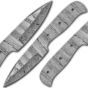 Damascus Steel outdoor knife Blank, Tactical, Survival, Camping, DIY, Knife Making kit, Skinner knife Blank Blade in Saudi Arabia
