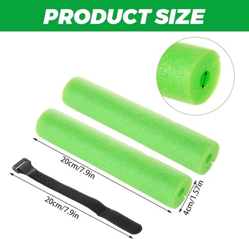 Set of 12 Fishing Rod Float Foam Tubes with 24 Ties, Rod Floats and Fishing Rod Floaters Cushions, Green Side-Slit Gear for Kayak Boat Lake River Use in Kuwait