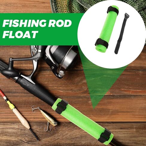 Set of 12 Fishing Rod Float Foam Tubes with 24 Ties, Rod Floats and Fishing Rod Floaters Cushions, Green Side-Slit Gear for Kayak Boat Lake River Use in Kuwait