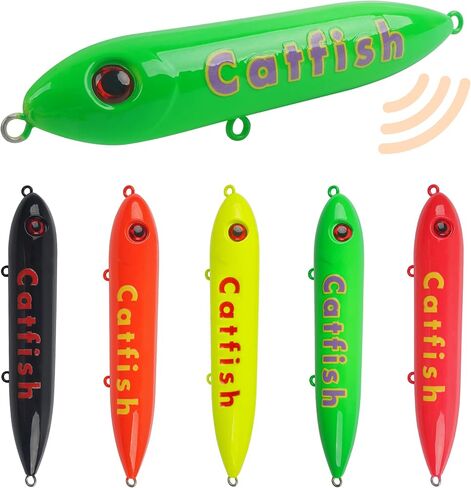 Demon Dragon Catfish Floats, Catfish Rattling Line Float Lure Spook Rattle Floats Catfishing Tackle for Santee Rig Lake River Bank Fishing 4/5.5inch, 5/10 Pack in Kuwait