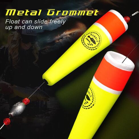 Fishing Floats Rigs Popping Corks for Saltwater Rattle Weighted Bobbers Fishing Tackle (4pcs, 5 in, Yellow), set03 in Kuwait