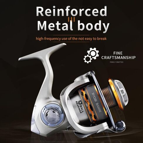 AH Fishing Reel 5.2:1 Gear Ratio 2000/3000/4000/5000/6000/7000 Series Anti-Reverse Ball Bearings Ultralight 17.6 lbs CNC Aluminum Includes Monofilament Line Crappie or Catfish Reversible in Kuwait