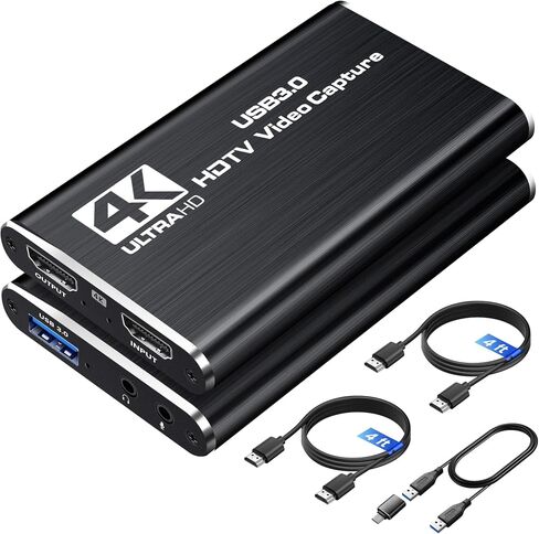 4K HDMI Capture Card for Streaming, USB 3.0/Type-C Game Video Capture Card in Kuwait