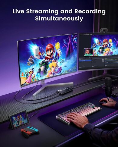 4K HDMI Capture Card for Streaming, USB 3.0/Type-C Game Video Capture Card in Kuwait