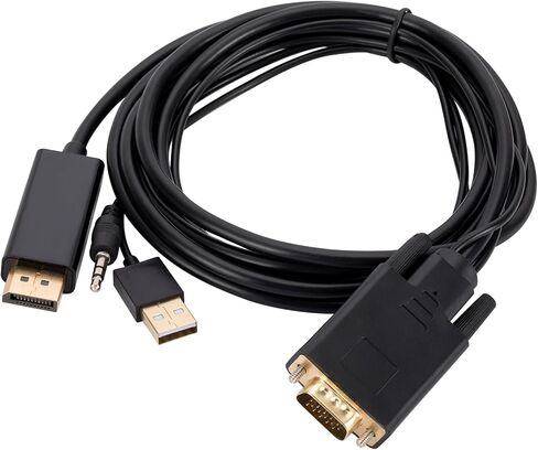VGA to DisplayPort Cable Cord with VGA Ports to Monitors 1080P 60Hz Resolution VGA to Converter Vga to Displayport Cord in Kuwait