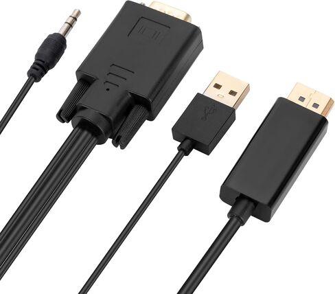 VGA to DisplayPort Cable Cord with VGA Ports to Monitors 1080P 60Hz Resolution VGA to Converter Vga to Displayport Cord in Kuwait