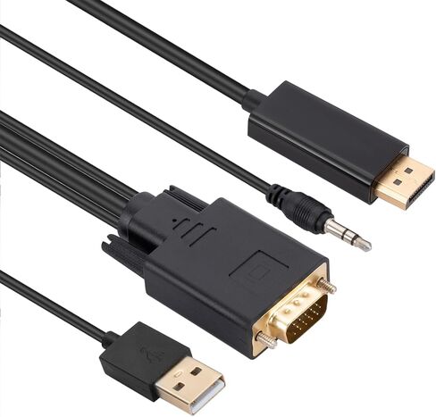 VGA to DisplayPort Cable Cord with VGA Ports to Monitors 1080P 60Hz Resolution VGA to Converter Vga to Displayport Cord in Kuwait