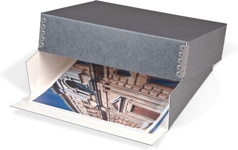 Gaylord Archival Blue/Grey Drop-Front Deep Lid Photo/Print Preservation Box - 8 1/2W x 10 1/2L x 3" H in Kuwait
