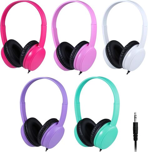 20 Pack Bulk Headphones for Kids Classroom Students School, Wholesale Wired Headphone Class Set with 3.5mm Jack for Chromebook Computer Libraries Museums(GS30,20Black) in Saudi Arabia