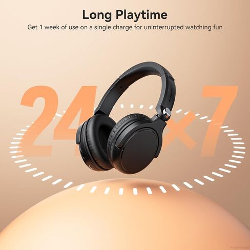 Wireless Headphones for TV Watching, TV Headphones Wireless for Seniors with Transmitter Charging Base, Over Ear Bluetooth Headset No Audio Delay, HiFi Stereo, 65H Playtime, Gifts for Parents/Elderly in Kuwait