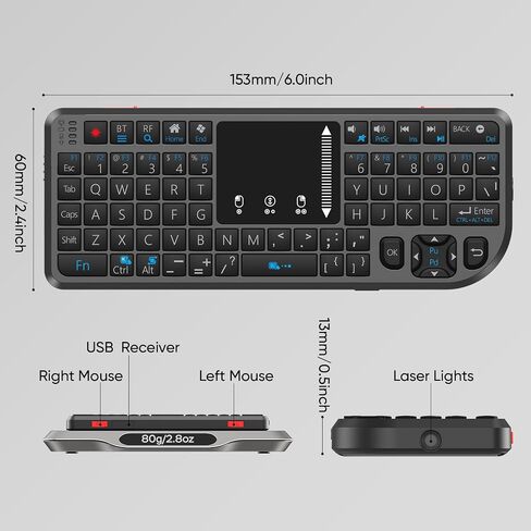 T808 Mini Wireless Keyboard,Upgraded Multi-Touch Touchpad in Kuwait