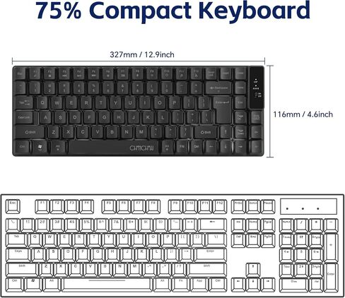 Wireless Keyboard, Rechargeable Mini Quiet Keyboard, Thin Tenkeyless in Kuwait