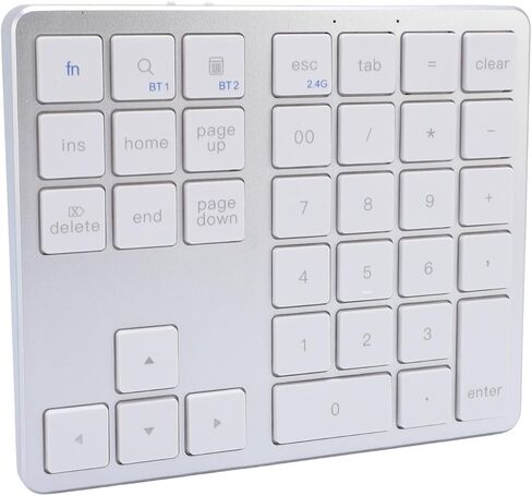 lyrlody Wireless Numeric Keypad 35 Keys Rechargeable Dual Mode (Grey Black) in Kuwait