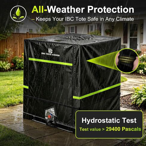 275 Gallon IBC Tote Cover, 500D Waterproof Thermal Cover, Zipper, Black in Kuwait