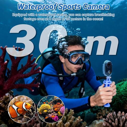 4K Action Camera, Wearable Body Camera with 64GB, Hands-Free Recording WiFi POV Camera with Waterproof Case, Back clip, Thumb Size Sports Cam Portable Camcorder for Cycling, Hiking, Fishing, Vlogging in Kuwait