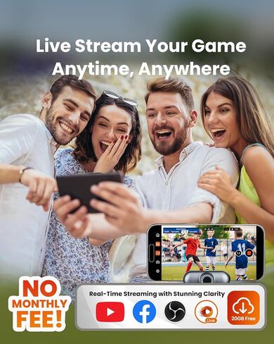 XbotGo Chameleon Professional Sports Kit - AI-Powered Action Camera with Gimbal Tracking System, Team & Player Tracking, COMS 4K Video, 360° Rotation, 120° FOV, Live Streaming, Lava Graphite in Kuwait