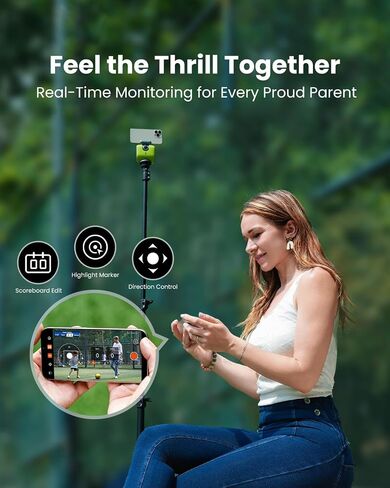 XbotGo Chameleon Professional Sports Kit - AI-Powered Action Camera with Gimbal Tracking System, Team & Player Tracking, COMS 4K Video, 360° Rotation, 120° FOV, Live Streaming, Lava Graphite in Kuwait