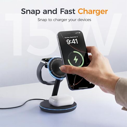 TESSAN 3 in 1 Charging Station Wireless Phone Charger Stand in Saudi Arabia