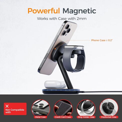 TESSAN 3 in 1 Charging Station Wireless Phone Charger Stand in Saudi Arabia