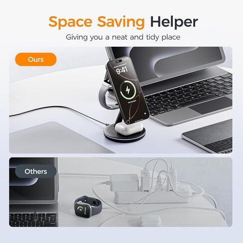 TESSAN 3 in 1 Charging Station Wireless Phone Charger Stand in Saudi Arabia