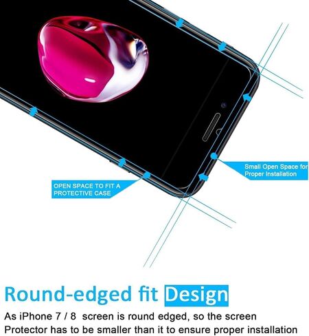 NEW'C 3 Pack Designed for iPhone 8,iPhone 7 Screen Protector (4.7"), Tempered Glass, Bubble Free, Ultra Resistant in Kuwait