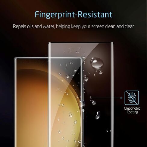 3 Pack HD Clear Tempered Glass Screen Protector for Samsung Galaxy S23 Ultra 5G, Fingerprint Unlock, 3D Curved, Scratch Resistant, Bubble-Free in Kuwait