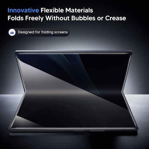 Hoerrye for Samsung Galaxy Z Fold 7 30° Privacy Screen Protector - [with Auto Align Frame Accessories] [2 Pack Inside Flexible TPU Film + 2 Pack Front Tempered Glass] No Creases,No Bubbles in Kuwait