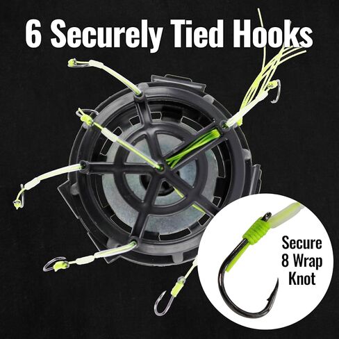 Bait Cage Reverse Bottom Fishing Rigs 6 Hook Anti Snag Trap Kit in Kuwait