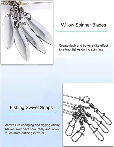 2Pcs Umbrella Rigs for Bass Stripers Fishing, Freshwater Fishing Swimbait Lures Rig Kit, Blue in Kuwait