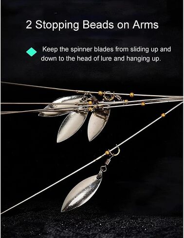 2Pcs Umbrella Rigs for Bass Stripers Fishing, Freshwater Fishing Swimbait Lures Rig Kit, Blue in Kuwait