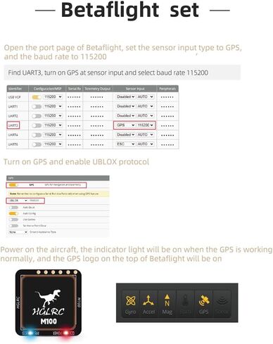 HGLRC M100-5883 Compass Module, Upgraded 10th Generation Chip Compatible with FPV Fixed-Wing UAV in Kuwait