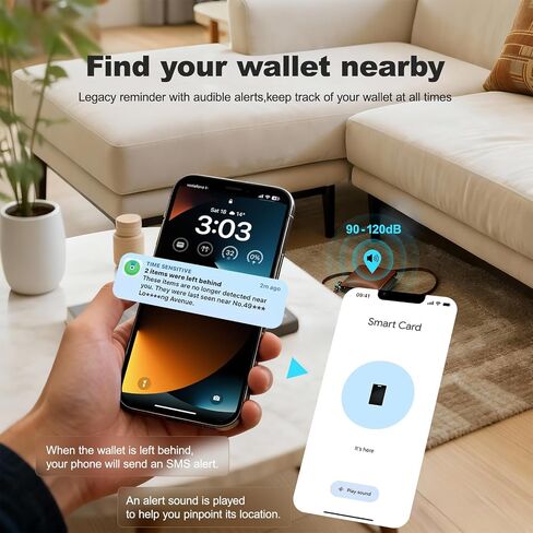 Wallet Tracker Card - Compatible with Apple Find My, Bluetooth Tracker Smart Card Wallet Finder, IP68 Waterproof, Item Locator for Luggage Tags, Passports, Purse (1) in Kuwait