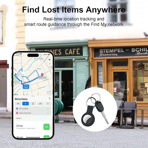 Tracker Tags-2 Pack Compatible with Apple Find My (iOS Only) Bluetooth Tracker, Smart Keys Finder and Item Locator with Waterproof Case for Wallet Luggage Backpack in Kuwait