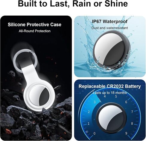 Tracker Tags-2 Pack Compatible with Apple Find My (iOS Only) Bluetooth Tracker, Smart Keys Finder and Item Locator with Waterproof Case for Wallet Luggage Backpack in Kuwait