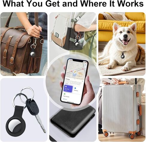 Tracker Tags-2 Pack Compatible with Apple Find My (iOS Only) Bluetooth Tracker, Smart Keys Finder and Item Locator with Waterproof Case for Wallet Luggage Backpack in Kuwait