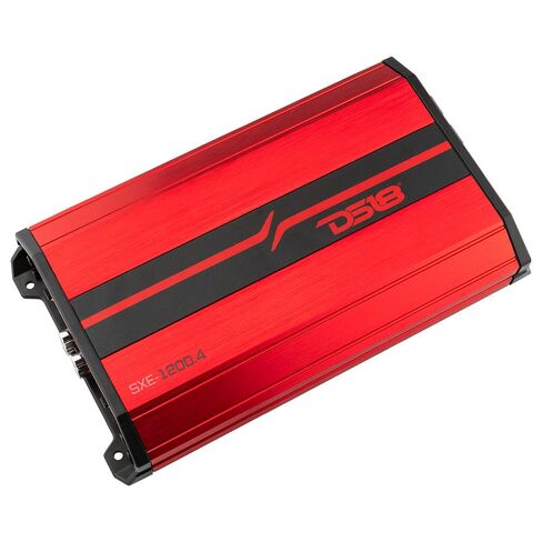 DS18 SXE-1200.4/RD Car Amplifier Stereo Full-Range Class A/B 4-Channel 60x4 RMS @4 OHM 1200 Watts - Powerful and Compact Amp for Speakers in Car Audio System, RED (Renewed) in Saudi Arabia