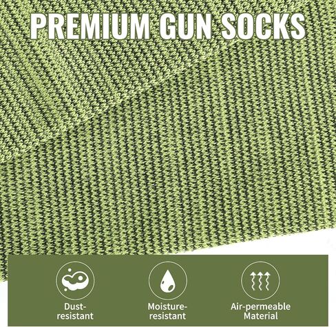 4 Pcs Gun Socks for Rifles and Shotguns 55 x 6 Inches Silicone Treated Knit with Drawstring Closure Elastic Design for Secure Storage Hunting Shooting Gear Gun Accessories for Men Gift in Saudi Arabia