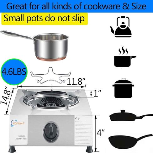 Horynar Single Burner Propane Stove Auto Ignition with 5FT CSA LPG Hose in Saudi Arabia