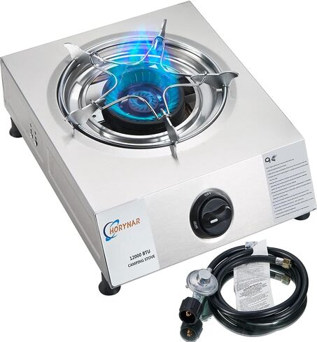 Horynar Single Burner Propane Stove Auto Ignition with 5FT CSA LPG Hose in Saudi Arabia