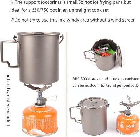 BRS 3000T Ultralight Titanium Backpacking Stove, 25g Camping Burner in Saudi Arabia