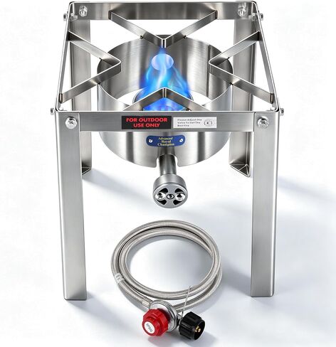 ARC Propane Burner 55,000BTU Stainless Steel Gas Camping Stove for Outdoor Cooking Camping, Turkey Fry, Crawfish Boil, Homebrewing in Saudi Arabia
