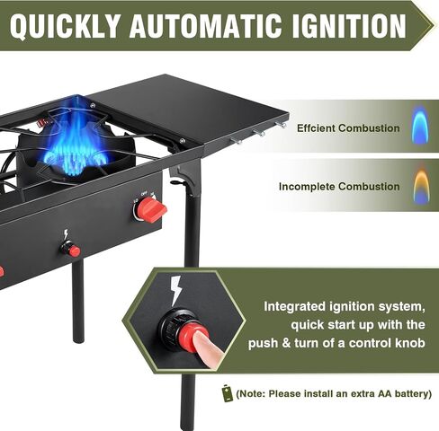 Bestfire 2 Burner Propane Camping Stove,150,000 BTU,Exclusive One-Touch Auto Ignition (Safer & Convenient),2 Side Shelves,CSA-Certified,30s Tool-Free Setup,Portable for Camping, Estufa De Gas Portatil in Saudi Arabia