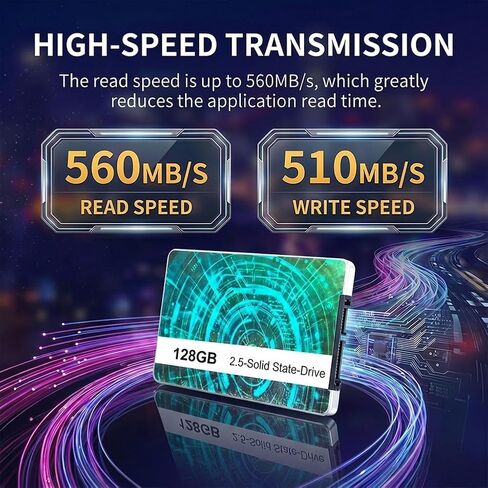 128GB SSD Internal Solid State Drive 2.5" SATA III, 560MB/s for Laptop PC Desktop (Style P) in Saudi Arabia