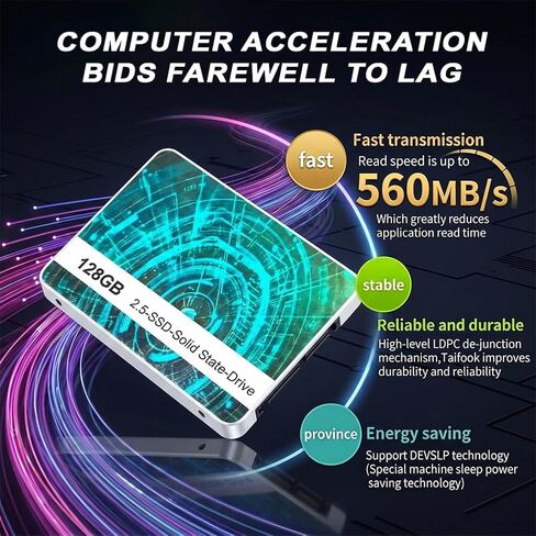 128GB SSD Internal Solid State Drive 2.5" SATA III, 560MB/s for Laptop PC Desktop (Style P) in Saudi Arabia